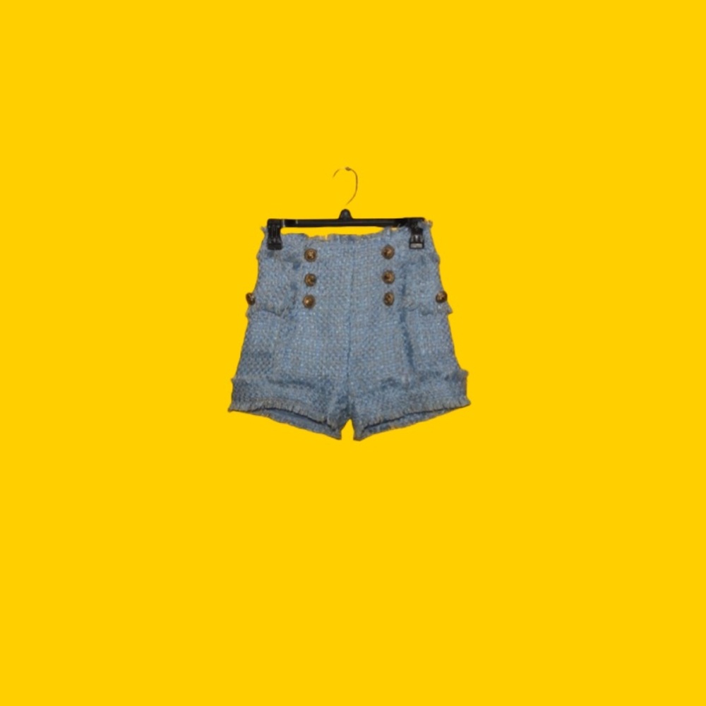 BIANCA AND BRIDGETT blue quilted short w/2 pockets